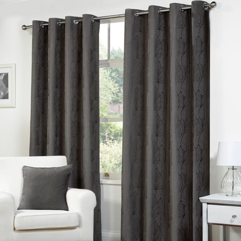 Palma Curtains (45" Width x 54" Drop) - Charcoal